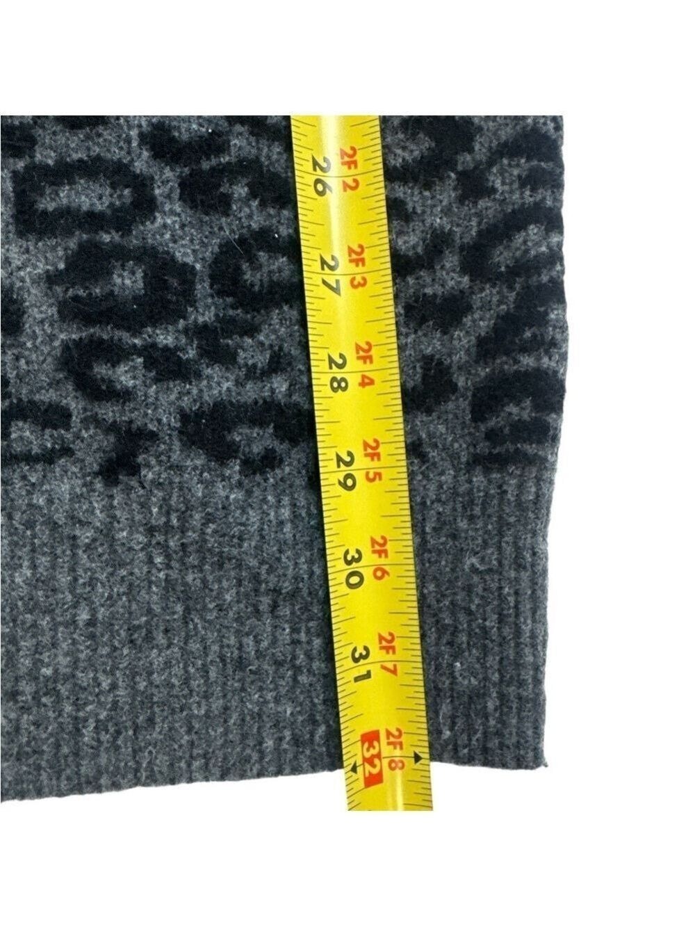 Anthropologie Emmy Cowl Neck Tunic Sweater Gray & black leopard Wool Blend Small - Picture 7 of 11